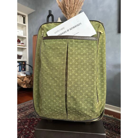 LV Mini Lin monogram canvas + COA RARE luggage rolling carryon wheels vintage - Picture 1 of 7